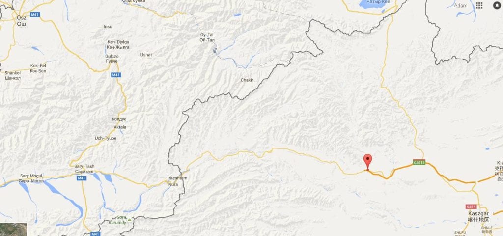 przejście graniczne Kirgistan-Chiny na mapie